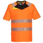 DX413-Portwest prémium Hi-Vis póló könnyű és rugalmas Hivistex Pro fényvisszaverő csík Narancs és Sárga