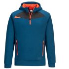 DX467MBRXXL - DX4 negyedzippzáras kapucnis munkavédelmi pulóver Kék XXL