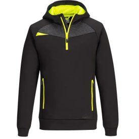   DX467 - DX4 negyedzippzáras kapucnis munkavédelmi pulóver fekete és kék színben