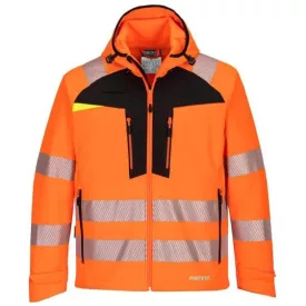   DX475 - Portwest prémium Hi-Vis Softshell dzseki légáteresztő, vízálló és szélálló Narancs/Fekete és Sárga/Fekete
