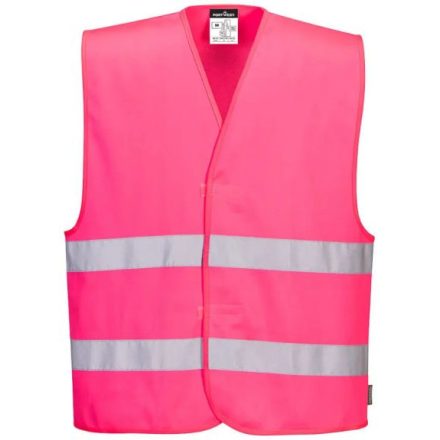 F474PIRXX-3X, Portwest F474-es Iona mellény fényvisszaverő csíkkal, normál fazon,pink színben