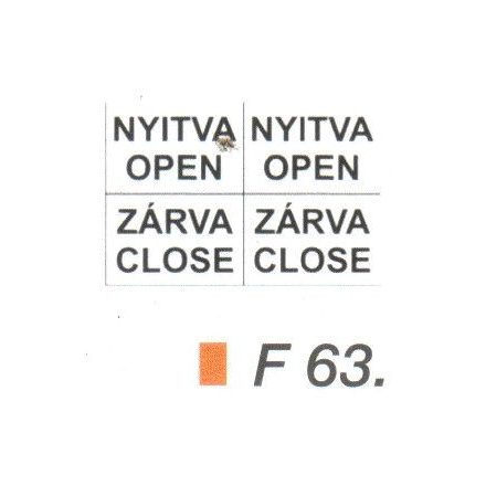 Nyitva-Open/Zárva-Closed F63