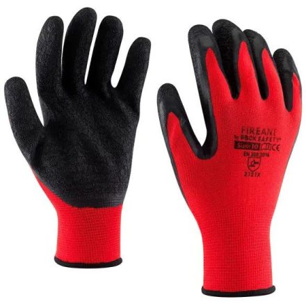 Rock Safety FIREANT poliészter szerelőkesztyű latex tenyérmártással