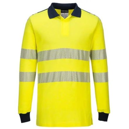 FR702 Portwest WX3 jólláthatósági lángálló HI-VIS munkavédelmi pólóing Sárga/Navy S