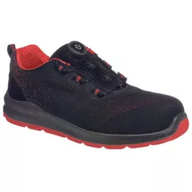  FT08 Portwest Portwest Compositelite Wire Lace Safety Trainer kötött S1P Fekete/Piros 40