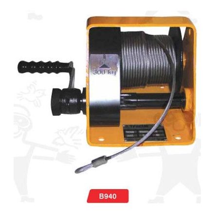 Csörlő 20m acélsodronnyal, max, 300 kg súlyú tárgy mozgatására B940-es