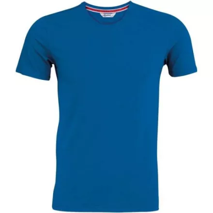 KV2104vblue-s, MEN'S SHORT SLEEVE VINTAGE (KV2104) nyári rövid ujjú férfi pulóver, környakas