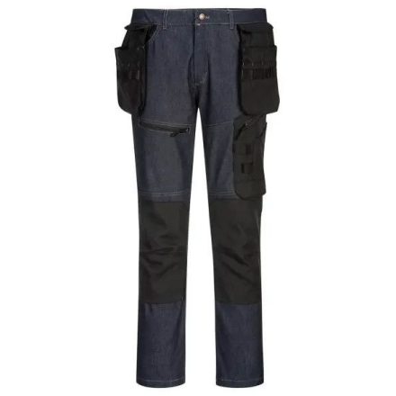 KX342 Portwest Holster tartós kivehető tokzsebekkel munkavédelmi farmernadrág Indigó 46