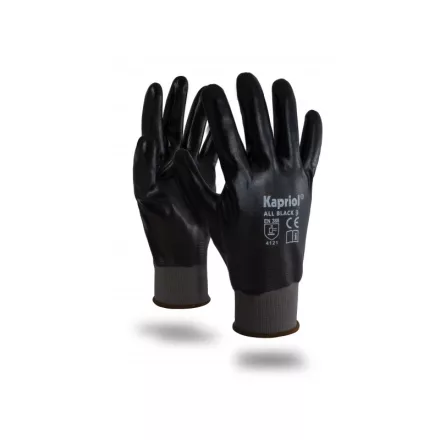Kapriol All Black védőkesztyű nitril 9