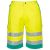 L043 - Hi-Vis könnyű poli-pamut jólláthatósági munkavédelmi rövidnadrág Sárga/Kékeszöld színben