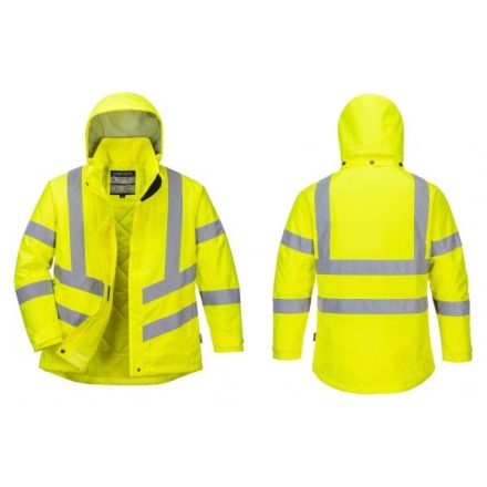 LW74YERL, Portwest Női jól láthatósági téli kabát, Yellow, méret: L