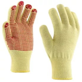   Rock Safety MAMMOTH-1T-DOT  Egyszálas kötött Kevlar® kesztyű, PVC pontozással