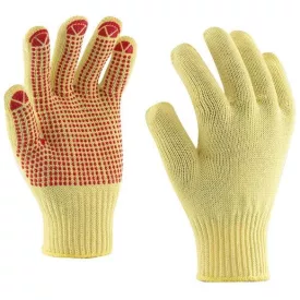   Rock Safety MAMMOTH-2T-DOT Kétszálas kötött Kevlar® kesztyű, PVC pontozással
