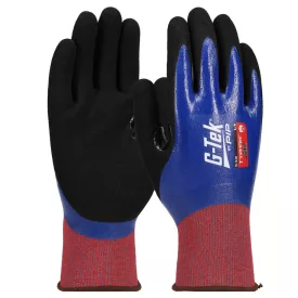   G-TEK Typhan OIL XREY/nylon/spandex kötött, nitril tenyérmártott munkavédelmi kesztyű