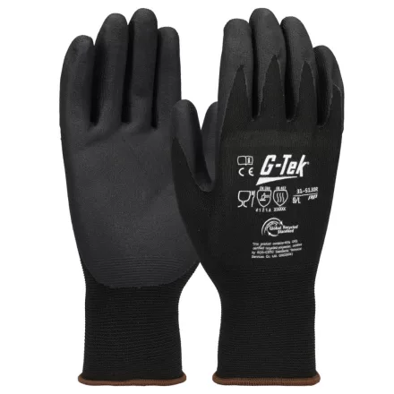 G-TEK 3RX 15G újrahasznosított poliészter/spandex, nitril tenyérmártott munkavédelmi kesztyű