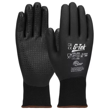 G-TEK 3RX 15G újrahasznosított poliészter/spandex, nitril teljesmártott munkavédelmi kesztyű