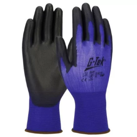 G-TEK nylon, PU tenyérmártott munkavédelmi kesztyű