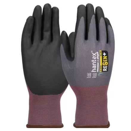 HANTEX REGEN kötött újrahasznosított poliészter, nitril tenyérmártott munkavédelmi kesztyű