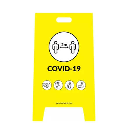 CV92 -  Covid biztonsági előírásokra figyelmeztető tábla