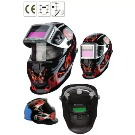 Tiger Top polikarbonát arcvédő + felhajtható automata kazetta,  9-13 fokozat, fény + lítium elem