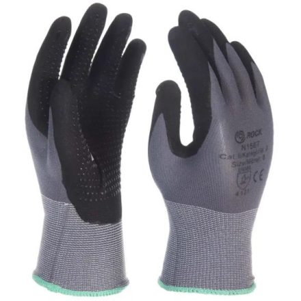 Rock Safety N1567 Nylon/spandex szerelőkesztyű mikro habnitril tenyérmártással