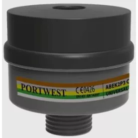   Portwest, ABEK2P3 kombinált szűrő - univerzális csatlakozás, Black
