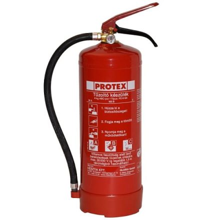PROTEX PD6GA 6 kg, ABC porral oltó, fali felfüggesztővel