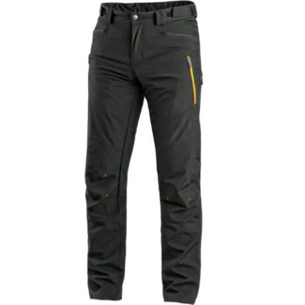 CXS Akron softshell nadrág, fekete/HV sárga/narancs