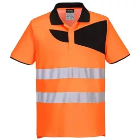   PW212 Portwest munkavédelmi rövid ujjú  galléros pólóing Narancs/Fekete és Sárga/Fekete
