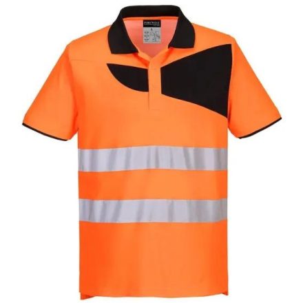 PW212 Portwest munkavédelmi rövid ujjú  galléros pólóing Narancs/Fekete XXL