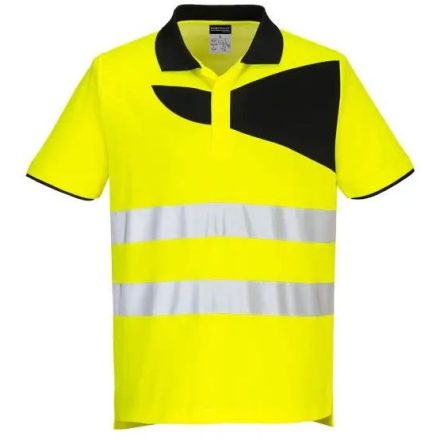 PW212 Portwest munkavédelmi rövid ujjú  galléros pólóing Sárga/Fekete M