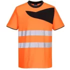 Pw213 Portwest Hi-Vis munkavédelmi rövid ujjú póló Narancs/Fekete XXL