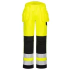 PW242 Portwest jólláthatósági munkavédelmi derekasnadrág pisztolytáskás zsebekkel Narancs/Fekete és Sárga/Fekete