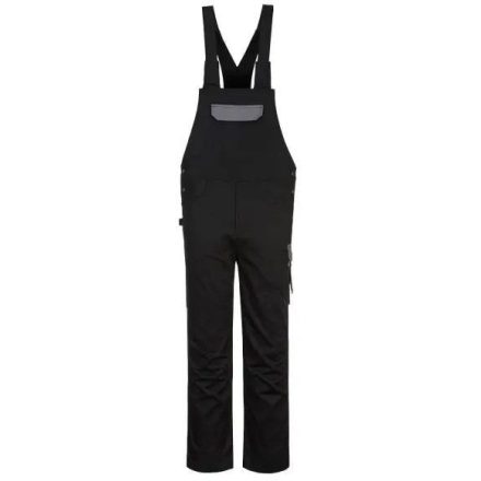 PW243 Portwest munkavédelmi kantáros nadrág Fekete/Szürke XXXL