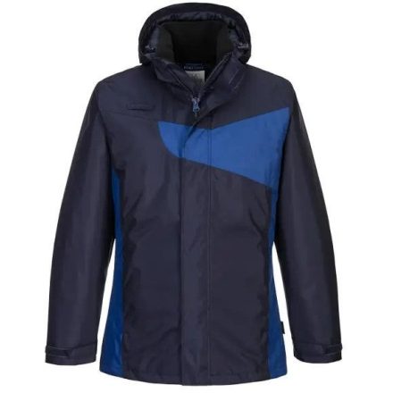 PW260 Portwest állítható levehető kapucnis munkavédelmi téli kabát Navy/Royal kék XXXL