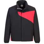 PW271 Portwest 100% fémmentes szélálló és vízálló softshell kabát Fekete/Piros XXXL