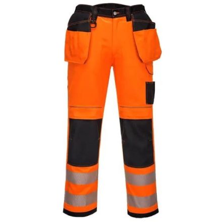 PW306 Portwest innovatív hi-vis női stretch munkavédelmi derekasnadrág Narancs/Fekete 30