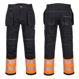   PW307OBR48, Portwest PW3 Hi-Vis Class 1 Holster nadrág, OrBk, méret: 48