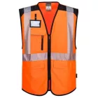 PW309 Portwest jólláthatósági Hi-Vis Executive munkavédelmi mellény Narancs/Fekete XXXL