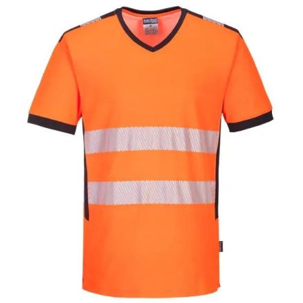 PW310 Portwest jólláthatósági munkavédelmi poló Narancs/Fekete XXL