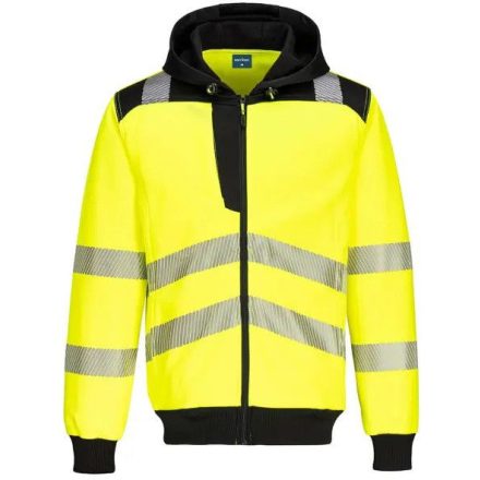 PW327 - PW3 Hi-Vis zippzáras kapucnis jólláthatósági pulóver