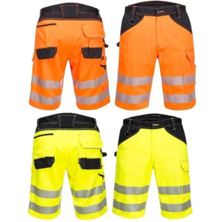 PW348 - PW3 Hi-Vis PORTWEST rövidnadrág Citrom/Fekete és Narancs/Fekete
