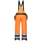 PW351 Portwest tartós 300D Oxford poliészter Hi-Vis téli nadrág Narancs/Fekete M