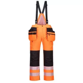   PW351 Portwest tartós 300D Oxford poliészter Hi-Vis téli nadrág Narancs/Fekete és Sárga/Fekete