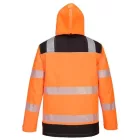 PW367 Portwest Hi-Vis kapucnis munkavédelmi kabát Narancs/Fekete M