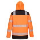 PW367 Portwest Hi-Vis kapucnis munkavédelmi kabát Narancs/Fekete XL