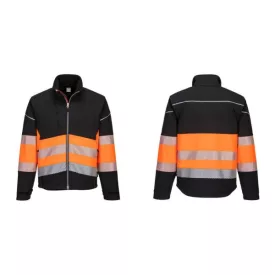   PW375BKO4XL, Portwest PW3 Hi-Vis Class 1 Softshell kabát, BkOrr, méret: 4XL