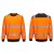 PW379OBRS, Portwest PW3 Hi-Vis Crew Neck pulóver, OrBk, méret: S