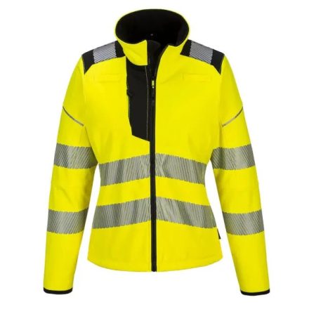 PW381 Portwest  Hi-Vis softshell női jólláthatósági munkavédelmi kabát  Sárga/Fekete