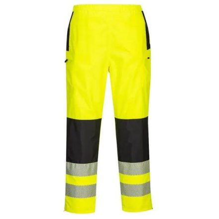 PW386 Portwest munkavédelmi női jólláthatósági derekas esőnadrág Sárga/Fekete XS